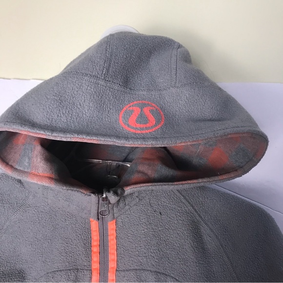 Lululemon RARE Reversible Scuba Remix Hoodie Jacket Cotton Fleece Plaid Pockets - Picture 10 of 15